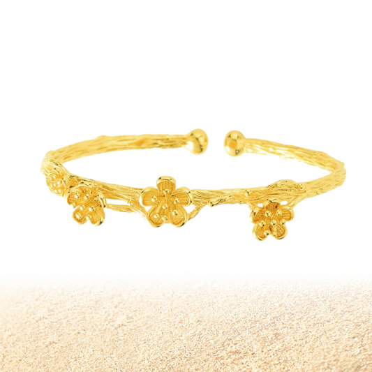 Tropical gold cuff bracelet - Mermaids Gold 